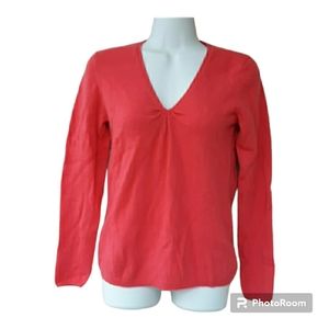 100% Cashmere Talbots petites sweater size small coral